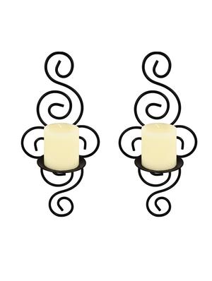 set of 2 decorative wall sconce with free candles - 14593467 - Standard Image - 4