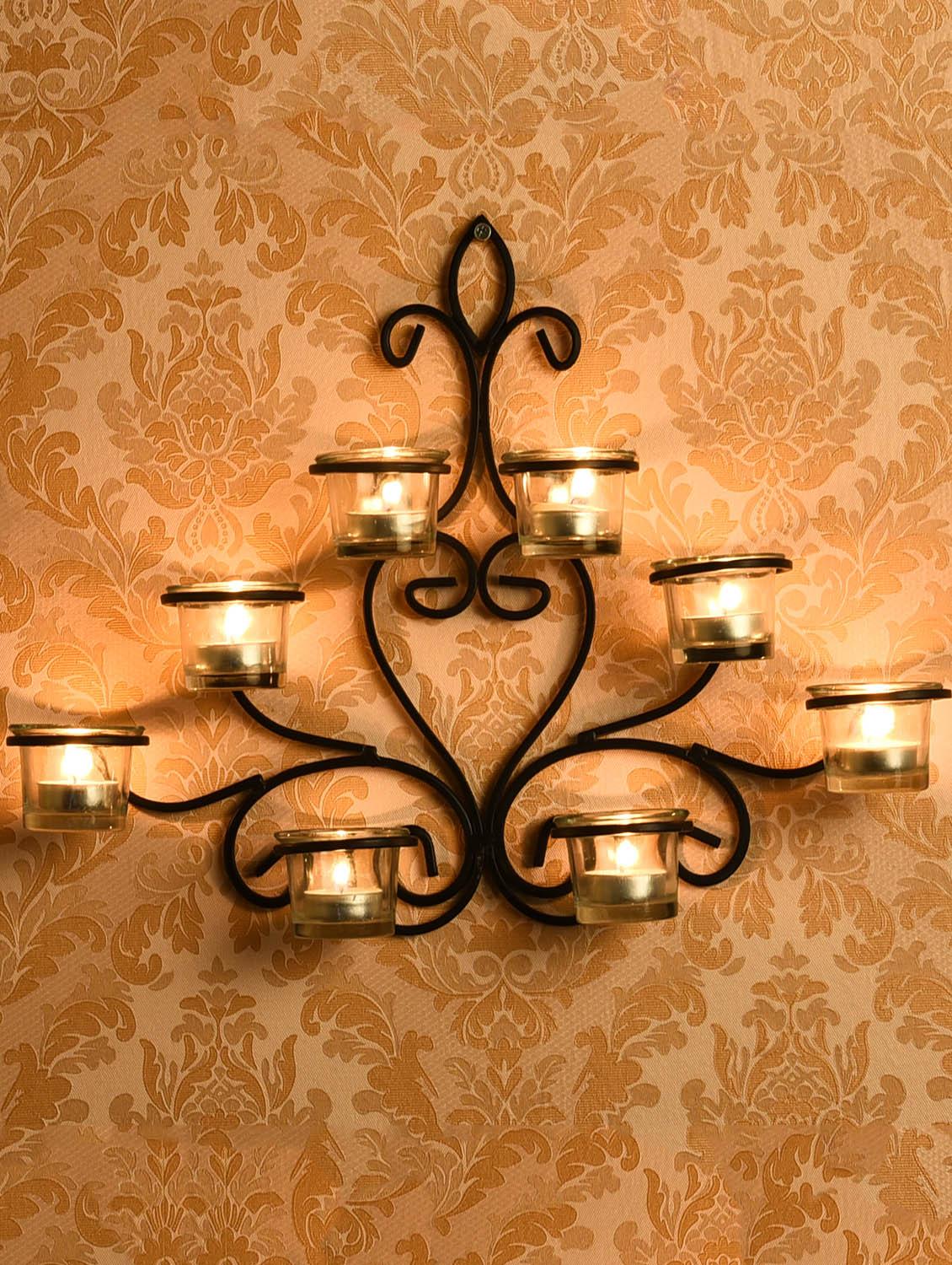 8 cup wall sconce with free tealight candles - 14593473 - Zoom Image - 2