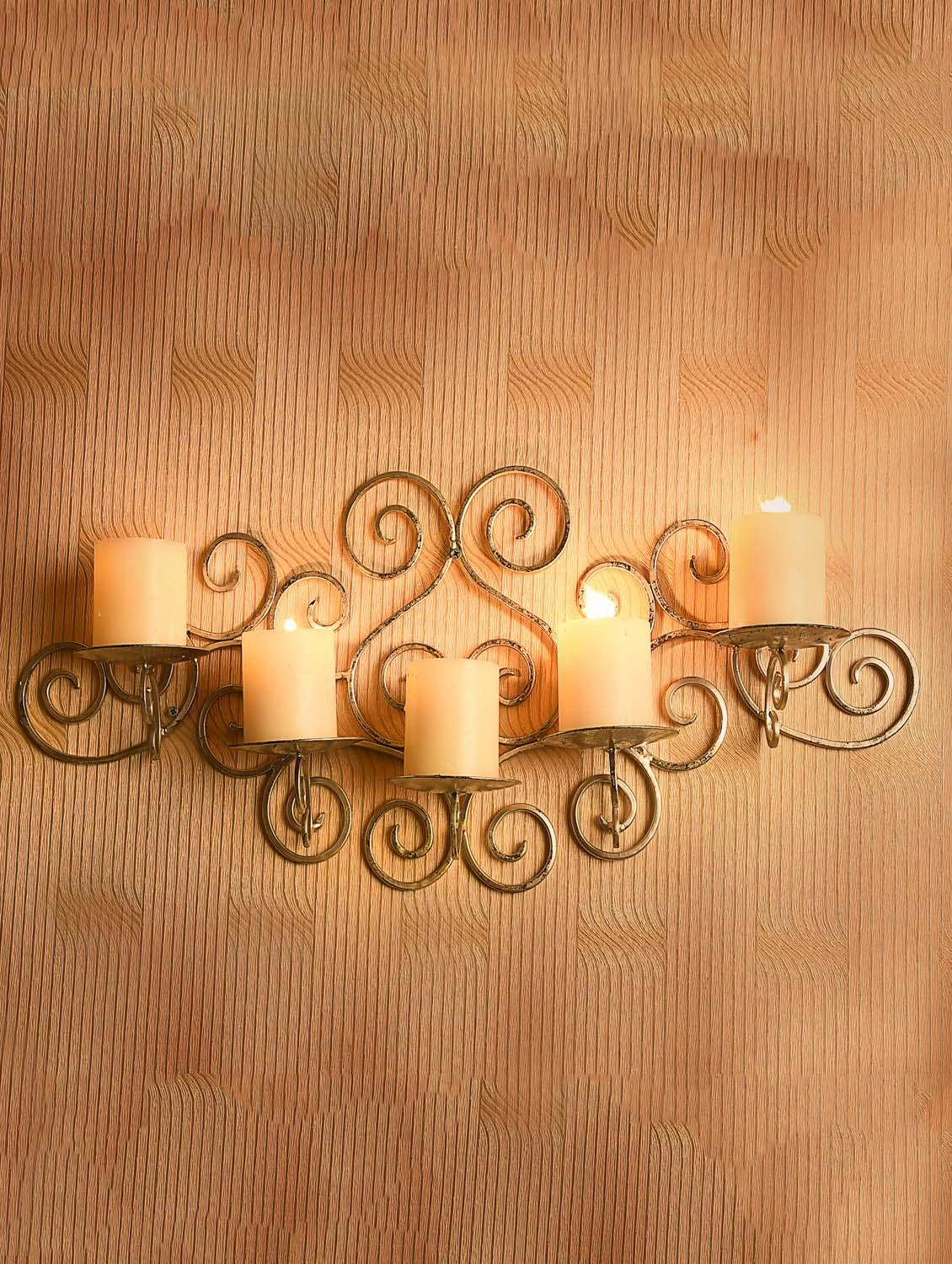 metallic silver wall sconce with free candles - 14593481 - Zoom Image - 3