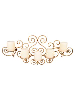 metallic gold wall sconce with free candles - 14593482 - Standard Image - 4