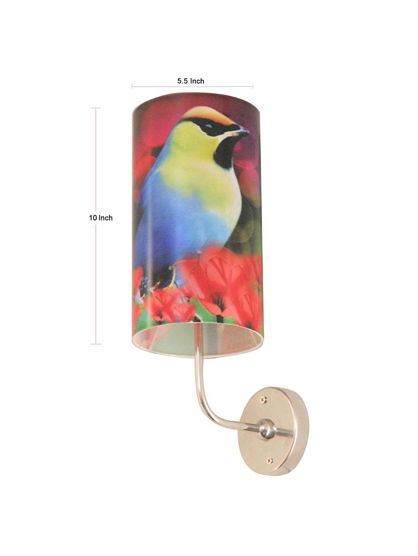 handmade plastic with colored paper sheet crafted floral sceneted wall sconce lamp - 14597379 - Zoom Image - 3