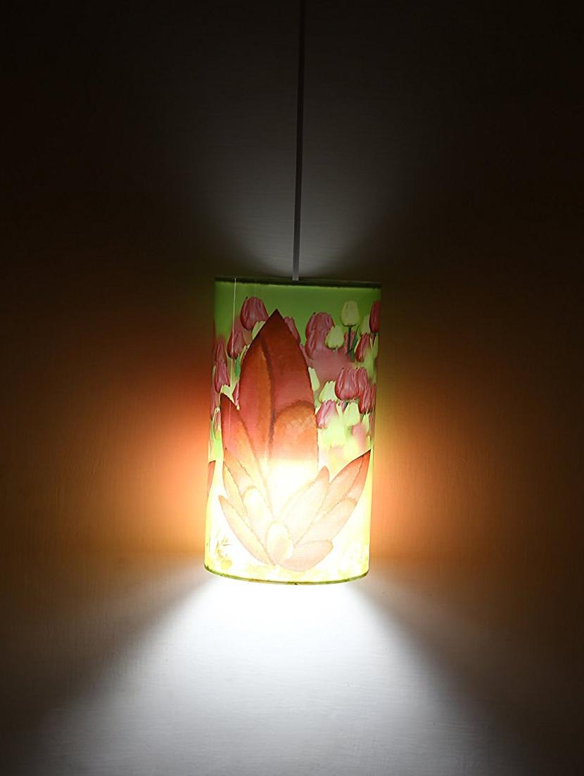 handmade plastic with color paper sheet crafted floral sceneted wall sconce lamp - 14597388 - Zoom Image - 2