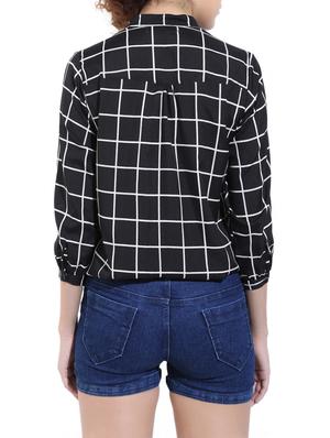 mandarin neckline blouson top - 14597511 - Standard Image - 3