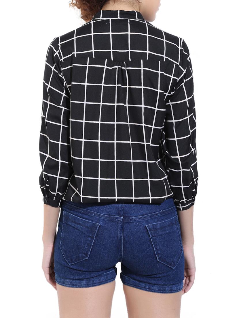 mandarin neckline blouson top - 14597511 - Zoom Image - 3