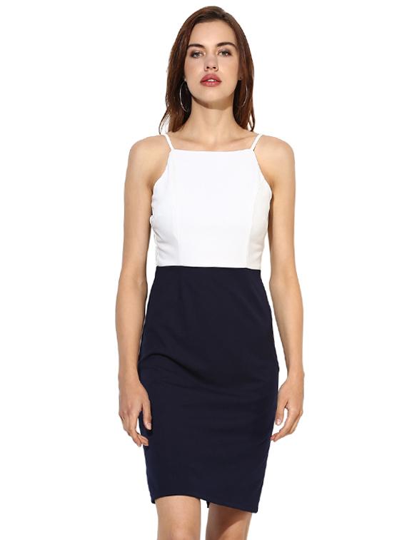 white color block sheath dress - 14597970 - Zoom Image - 2