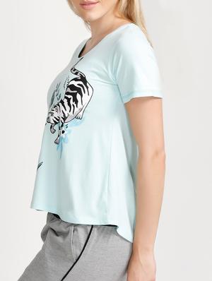 light blue viscose top - 14598290 - Standard Image - 2