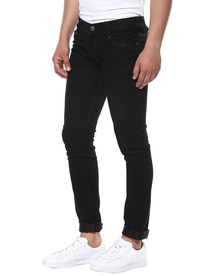 black cotton plain jeans - 14598378 - Zoom Image - 2