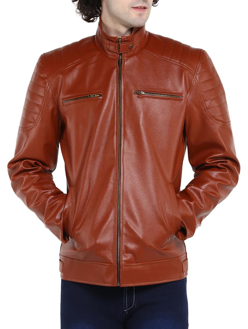brown leather biker jacket - 14598699 - Zoom Image - 1