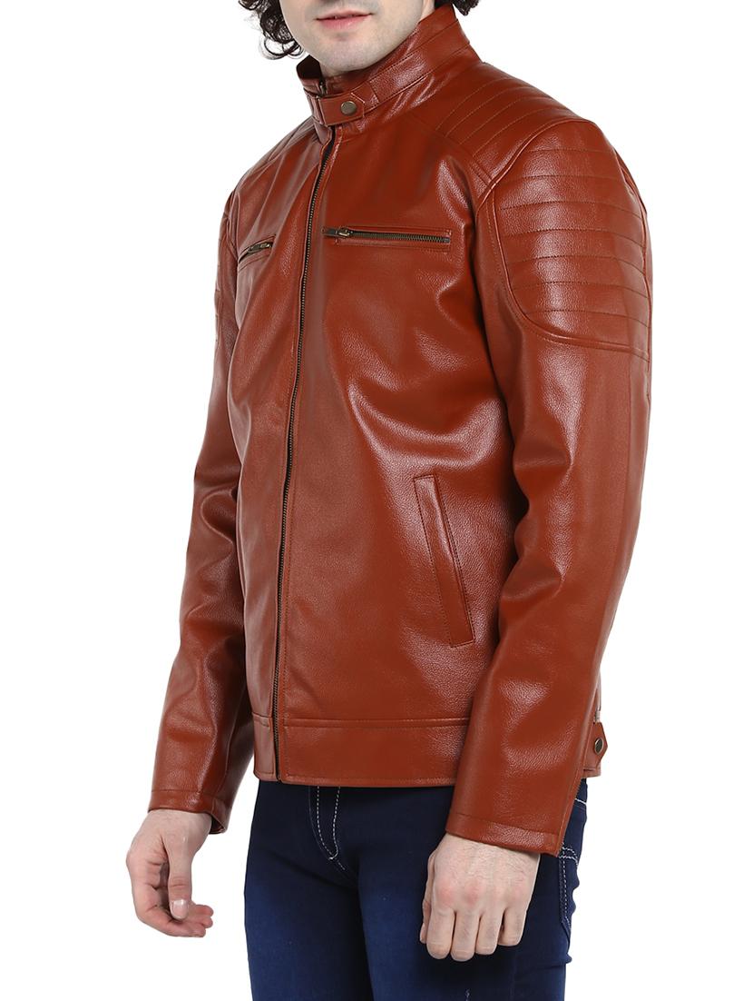 brown leather biker jacket - 14598699 - Zoom Image - 2