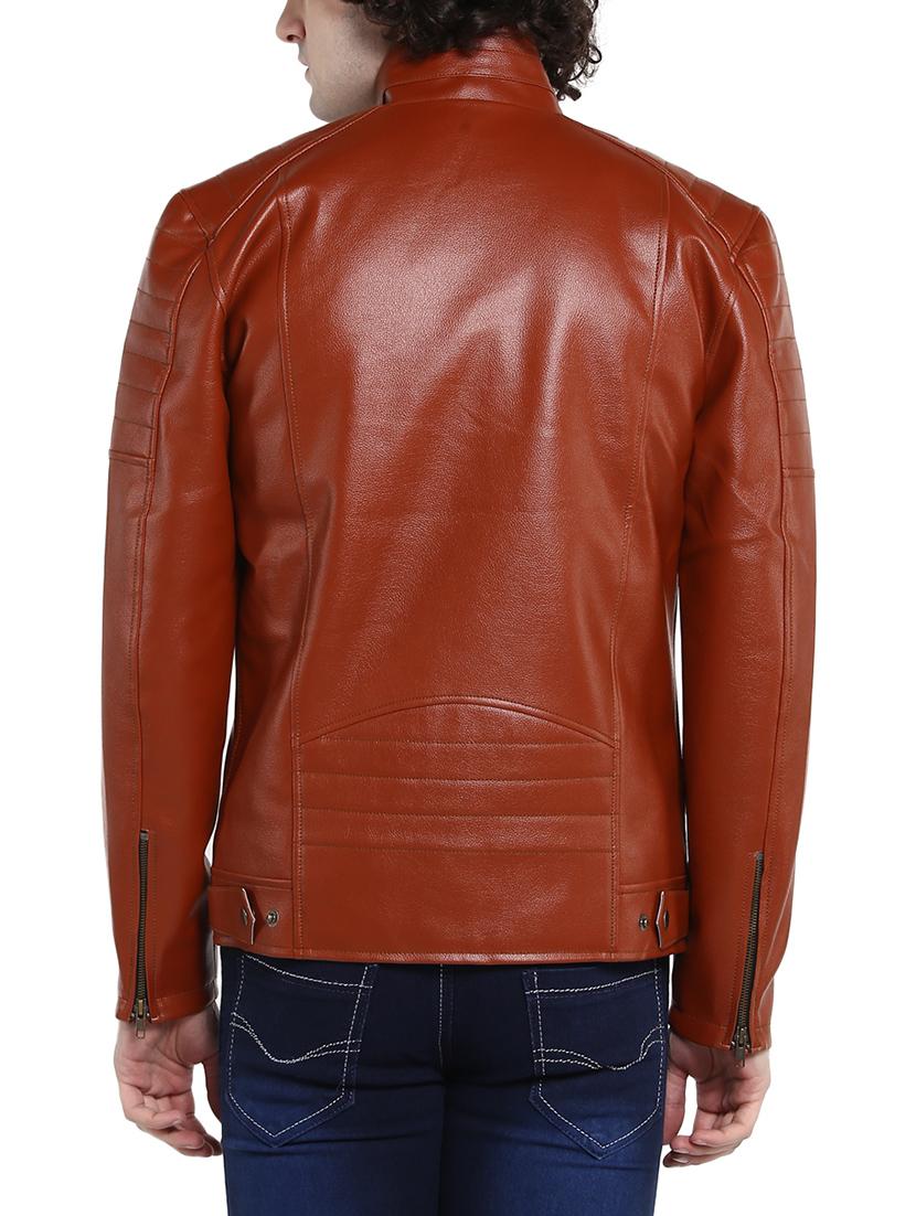 brown leather biker jacket - 14598699 - Zoom Image - 3