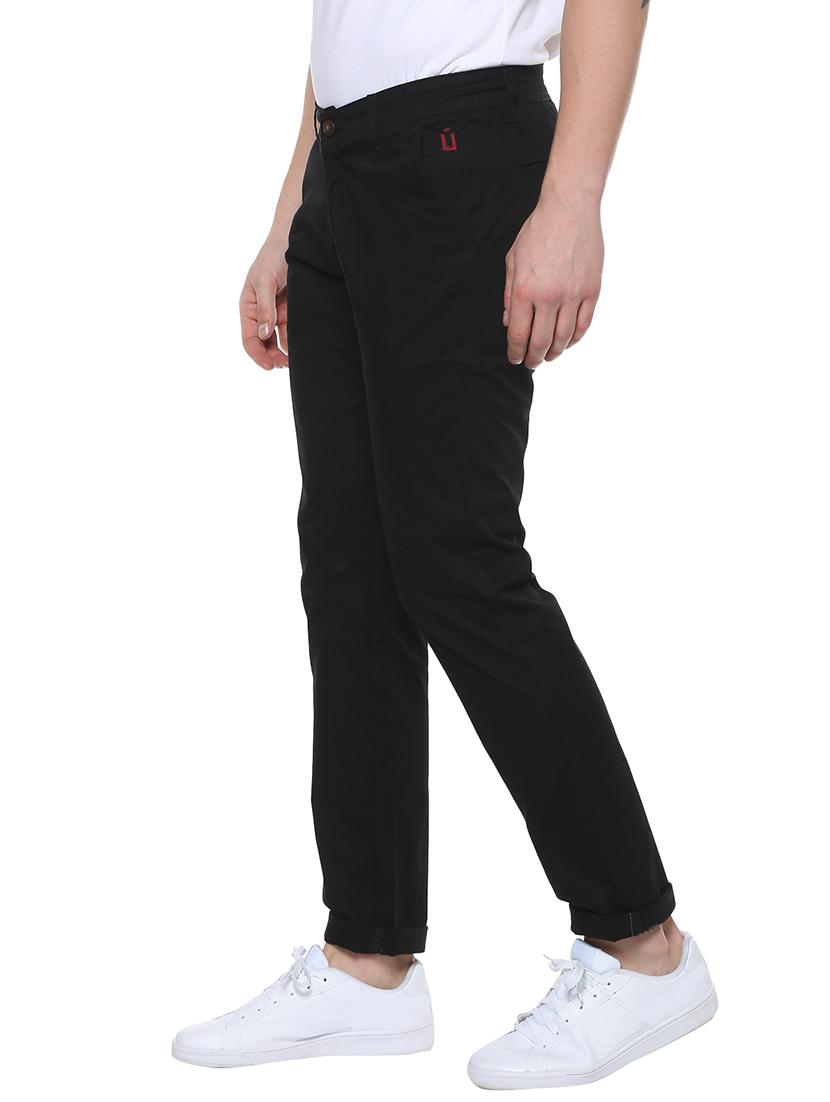 black cotton chinos casual trousers - 14599806 - Zoom Image - 2