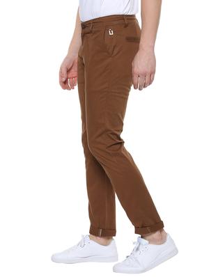 brown cotton chinos casual trousers - 14599811 - Standard Image - 2