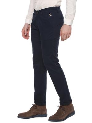 navy blue cotton chinos casual trousers - 14601197 - Standard Image - 2