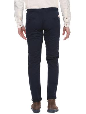 navy blue cotton chinos casual trousers - 14601197 - Standard Image - 3