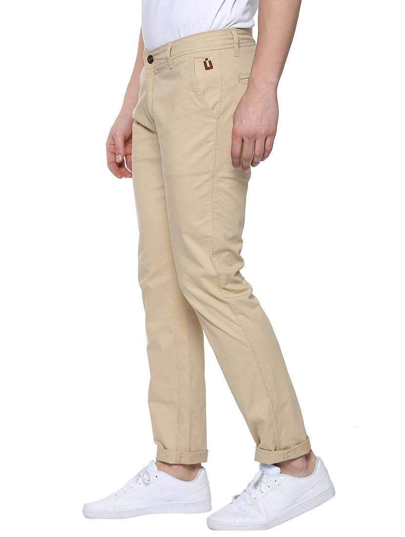 beige cotton chinos casual trousers - 14601198 - Zoom Image - 2