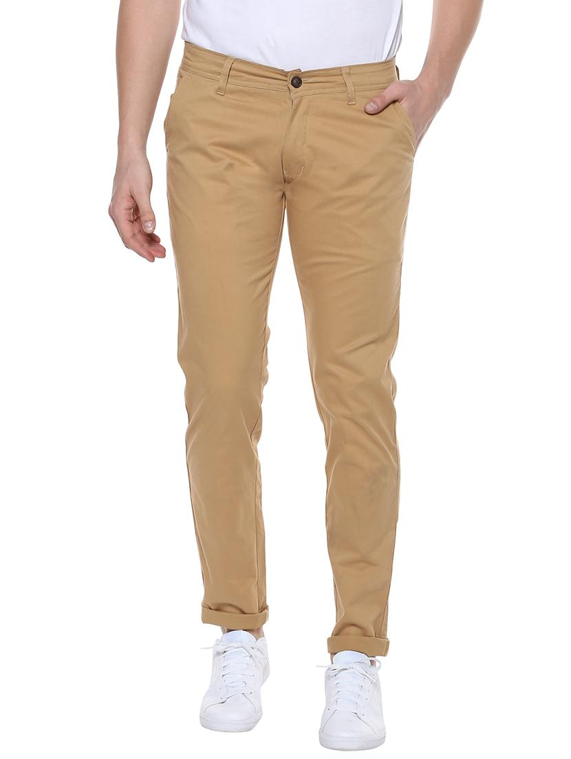 beige cotton chinos casual trousers - 14601199 - Zoom Image - 1