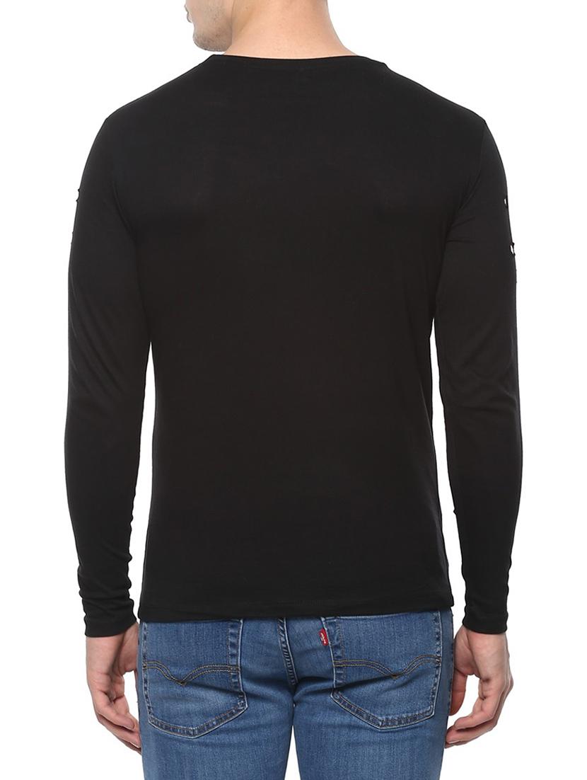 black solid ripped t-shirt - 14601216 - Zoom Image - 3