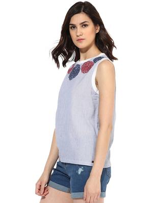 embroidered striped top - 14601449 - Standard Image - 2