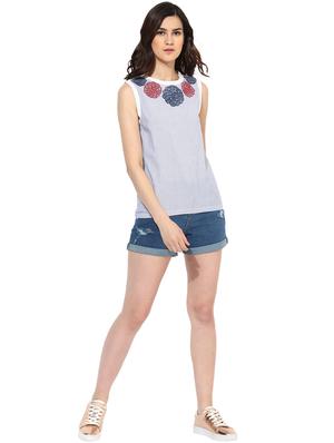 embroidered striped top - 14601449 - Standard Image - 4