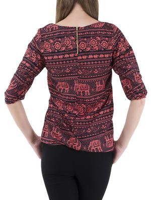 pleated front blouson top - 14602742 - Standard Image - 3