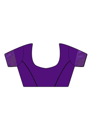 purple georgette embellished saree with blouse - 14603896 - Standard Image - 3