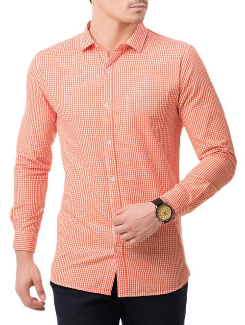 orange cotton casual shirt - 14608805 - Standard Image - 1