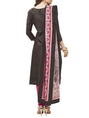 grey cotton printed dress material - 14609291 - Standard Image - 3