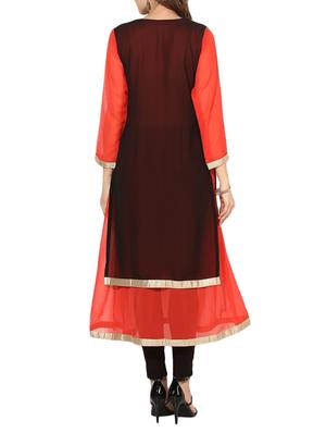 black georgette layered kurta - 14610786 - Standard Image - 4