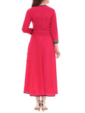 pink cotton angrakha kurta - 14610855 - Standard Image - 3