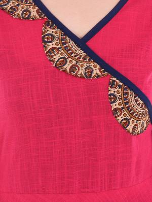 pink cotton angrakha kurta - 14610855 - Standard Image - 4