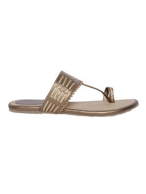 gold leatherette ethnic kolhapuris - 14612041 - Standard Image - 2