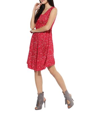 pleated front flared dress - 14612440 - Standard Image - 2