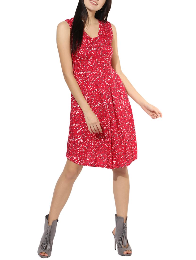 pleated front flared dress - 14612440 - Zoom Image - 1