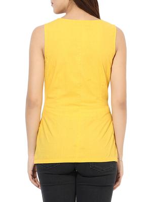 lemon yellow sleeveless cotton top - 14612491 - Standard Image - 3