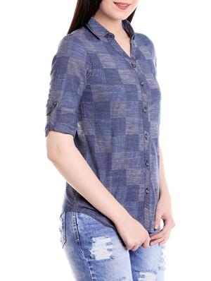 blue cotton printed shirt - 14613398 - Standard Image - 2