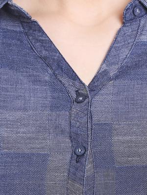 blue cotton printed shirt - 14613398 - Standard Image - 4