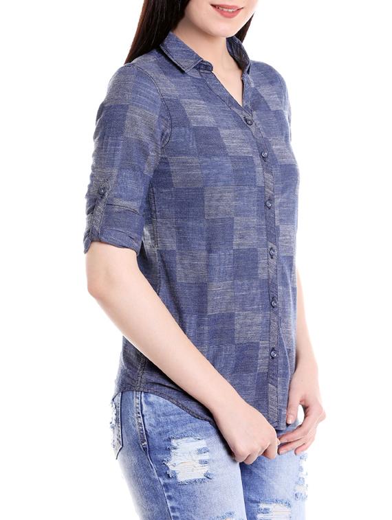 blue cotton printed shirt - 14613398 - Zoom Image - 2