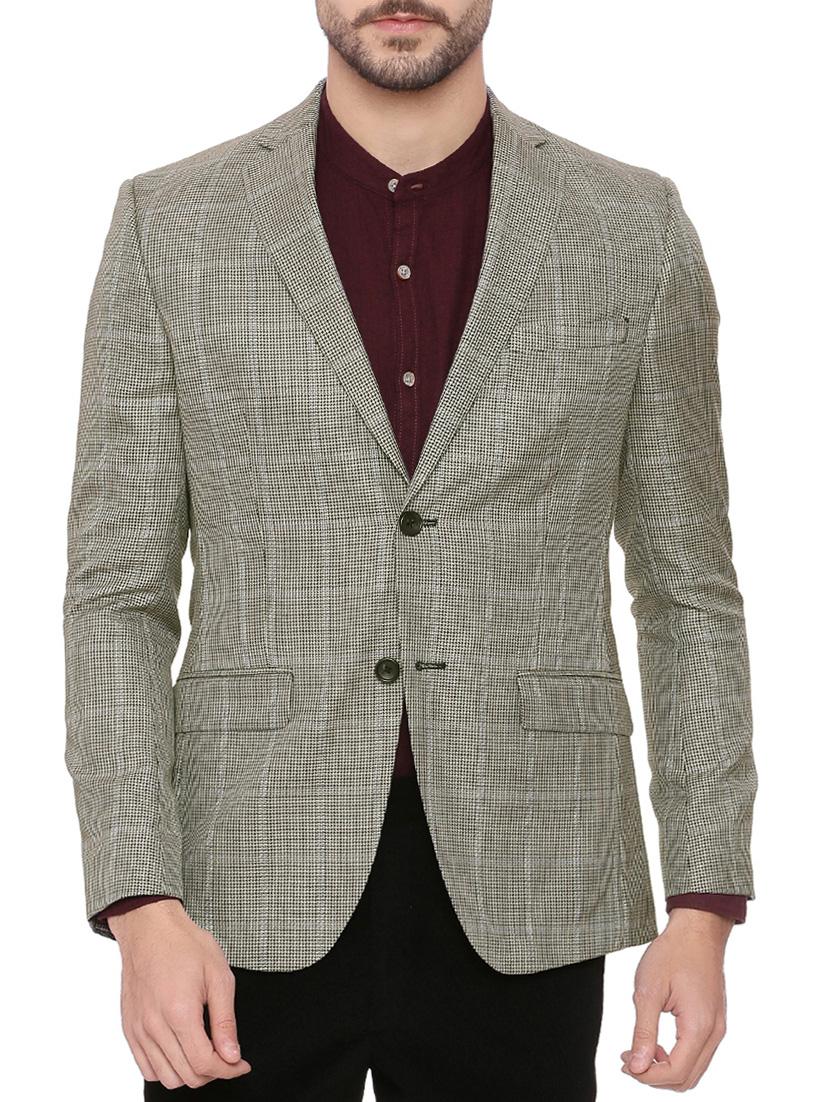 grey silk blend casual blazer - 14615303 - Zoom Image - 1