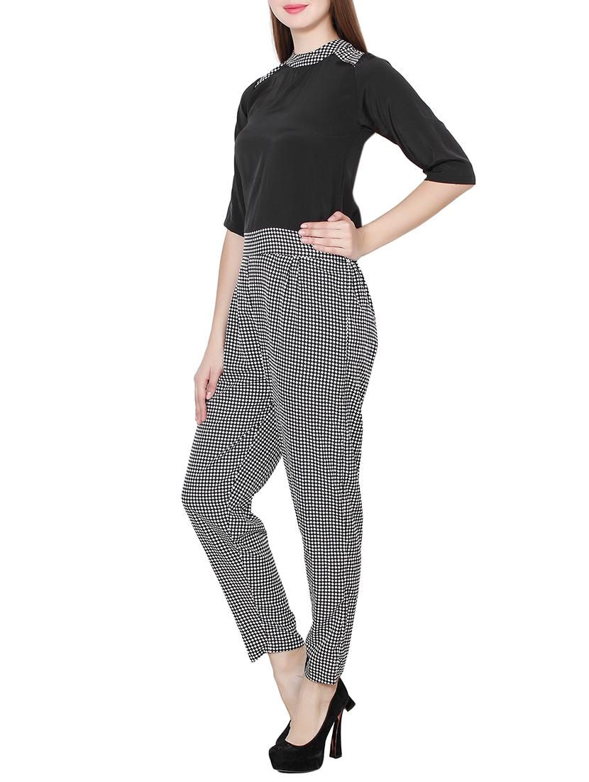 black printed full leg jumpsuit - 14615778 - Zoom Image - 2