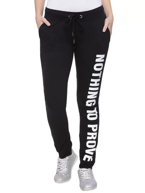 black cotton blend track pants - 14617043 - Standard Image - 1