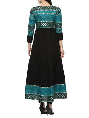 block print tiered kurta - 14617528 - Standard Image - 3