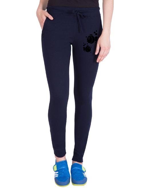 navy blue printed track pant - 14619360 - Standard Image - 1