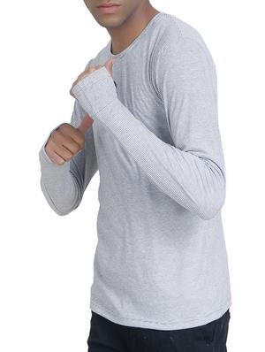 white cotton thumb hole t-shirt - 14619396 - Standard Image - 2