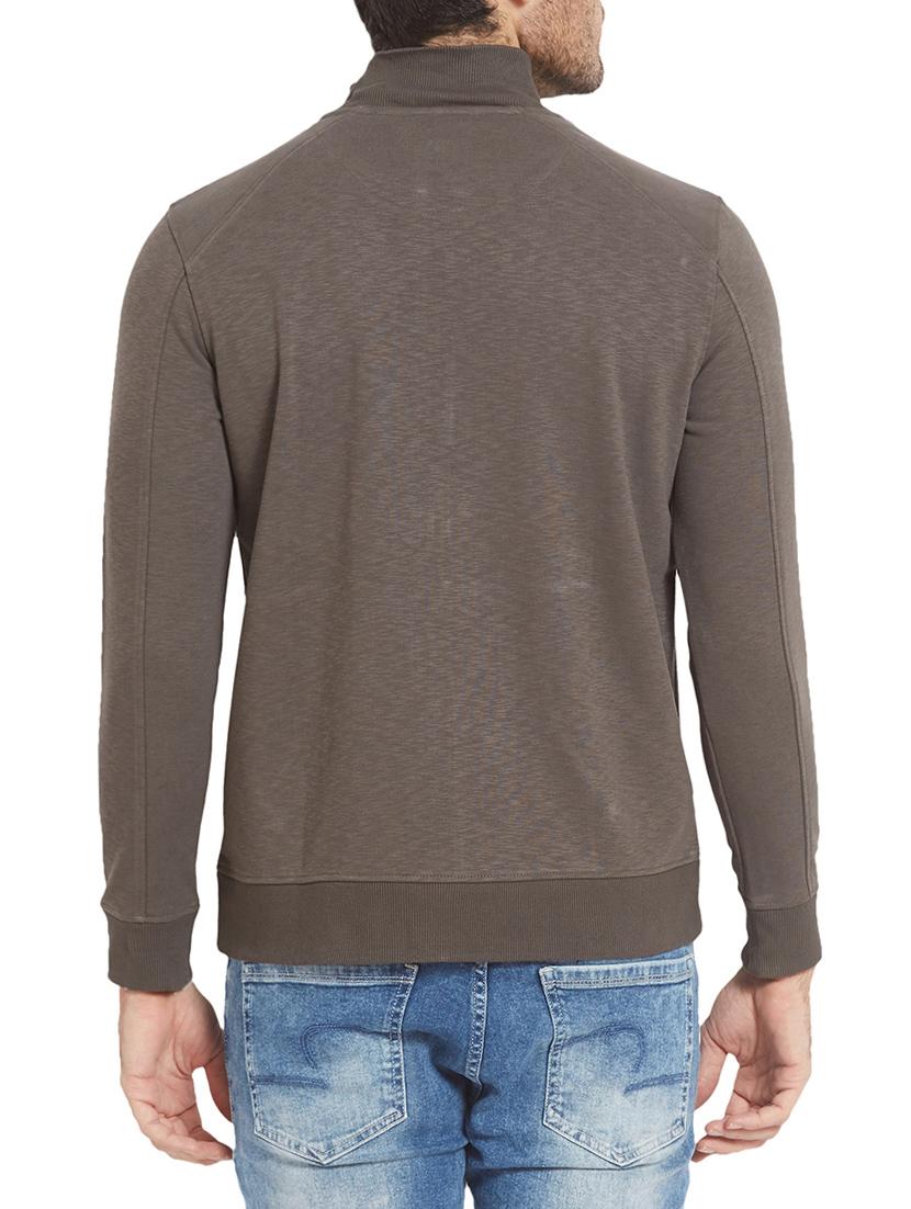 brown solid casual jacket - 14626068 - Zoom Image - 3