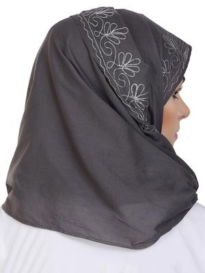momin libas grey cotton stole - 14626519 - Standard Image - 3