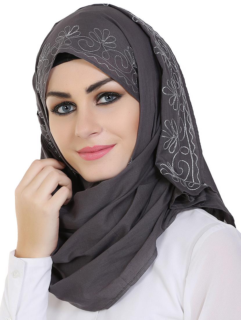 momin libas grey cotton stole - 14626519 - Zoom Image - 2