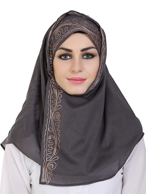 momin libas grey cotton stole - 14626520 - Standard Image - 1