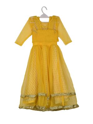 yellow net frock - 14626689 - Standard Image - 2