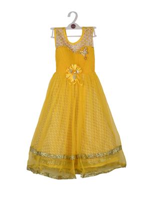 yellow net frock - 14626689 - Standard Image - 3