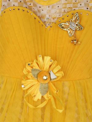 yellow net frock - 14626689 - Standard Image - 5